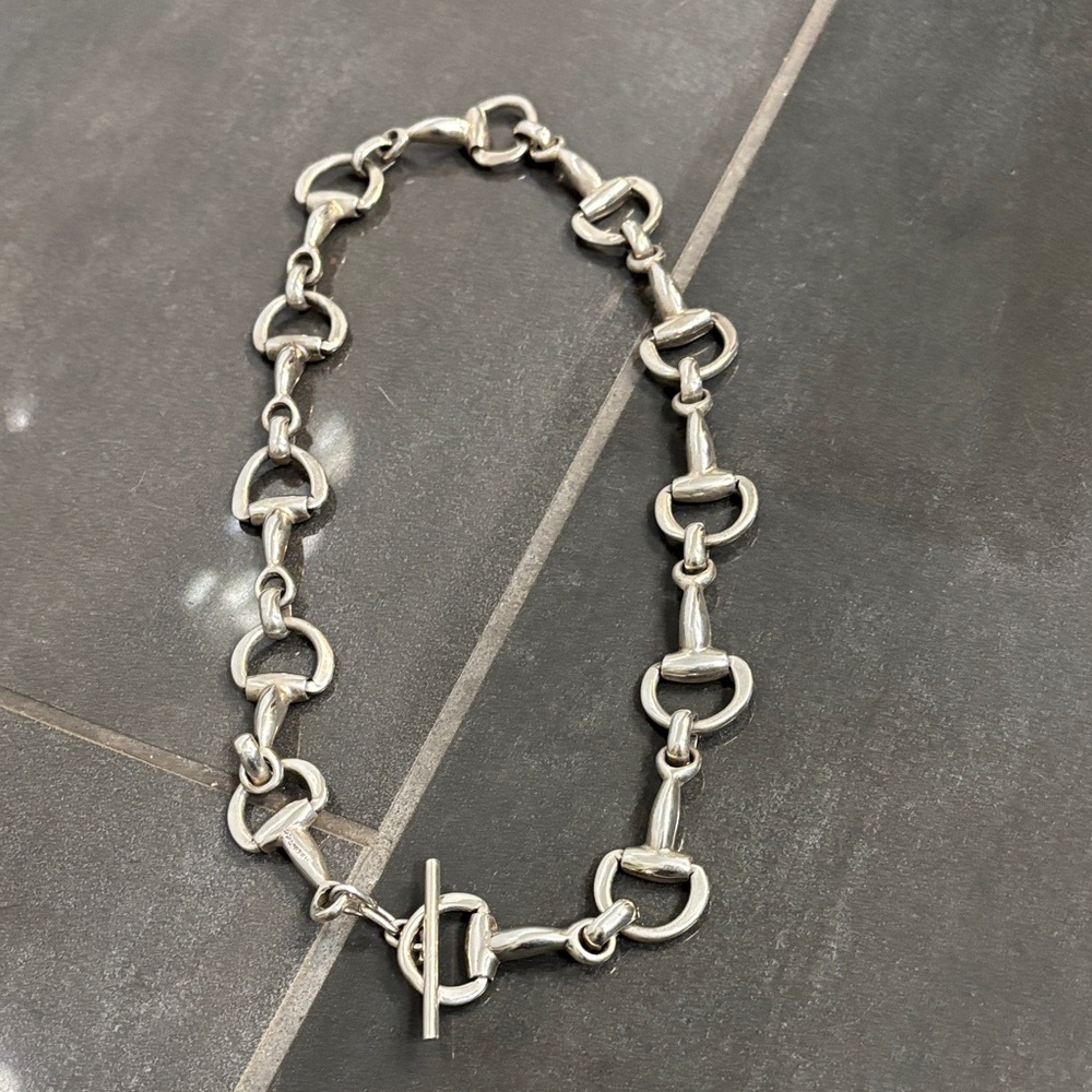 Horse-bit heavy Sterling silver necklace stamped 925 Mexico